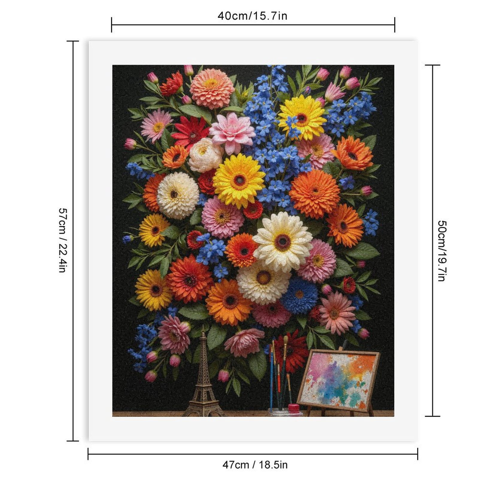 Paint By Numbers Kit for Adults Beginner - Colorful Floral Art Tools Canvas DIY Canvas Painting Kits for Adults, Frameless Paint By Number for Adults for Home Wall Decor 16x20 Inch