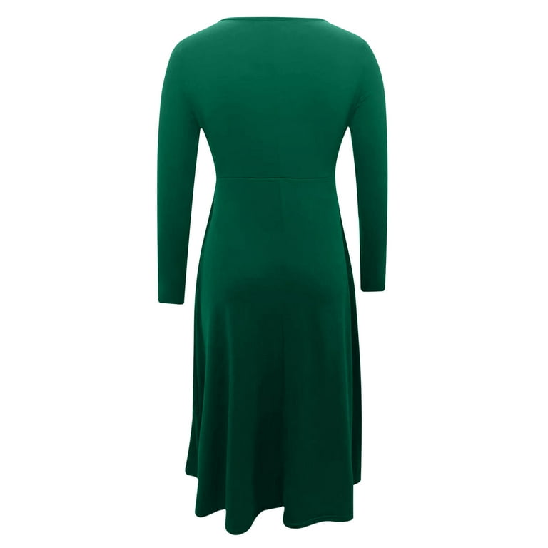 Fashion Casual Solid Patchwork O Neck A Line Dresses(5 colors) Fashion Casual Solid Patchwork O Neck A Line Dresses(5 colors)