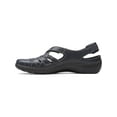thumbnail image 3 of CLARKS COLLECTION Womens Black Lightweight Cut Out Adjustable Cushioned Cora Dream Round Toe Wedge Leather Flats Shoes 11 M, 3 of 4