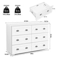 thumbnail image 3 of White Dresser 6 Drawer, Large Dresser for Bedroom, Chest of Drawers Wood,Bedroom Dressers TV Stand with Drawers for Clothing, Kids, Baby, Black, 3 of 5