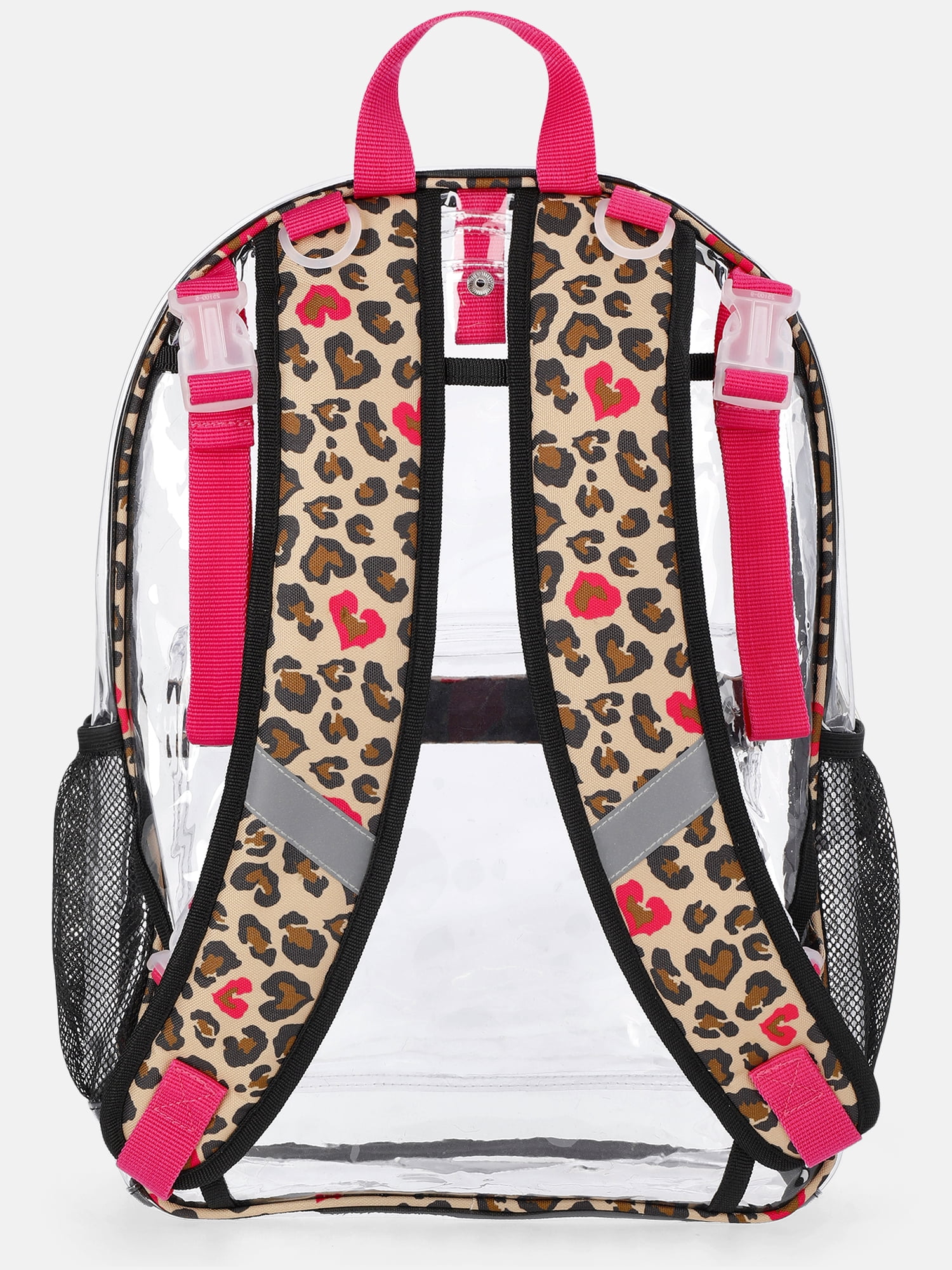 Wonder Nation Kids' Clear 17" Adaptive Backpack, Love Leopard