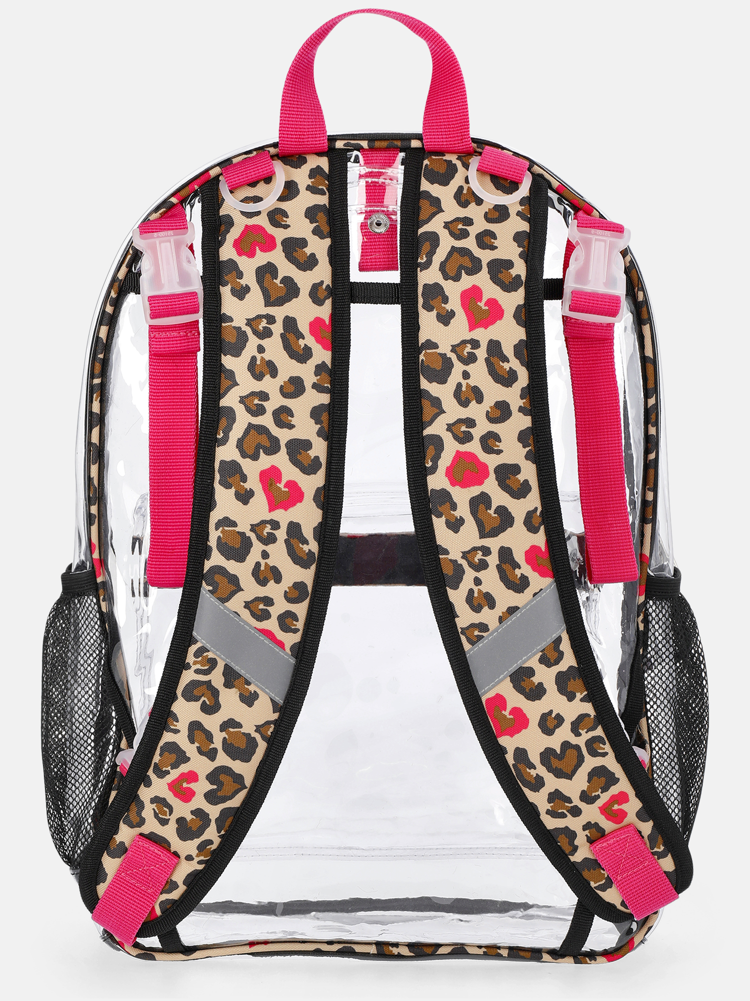 Mochila adaptativa transparente para niños, 17", Love Leopard 2