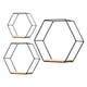 thumbnail image 2 of 3 estantes flotantes de pared con diseño de panal hexagonal moderno para colgar y almacenar Negro, 2 of 9