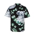 thumbnail image 3 of Balery Cartoon Koala Bear Print Men's Hawaiian Shirts Short Sleeve Beach Shirt Relaxed Fit Vacation Button Down Shirts-XX-Large, 3 of 9