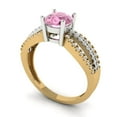 thumbnail image 2 of Clara Pucci 14K Yellow/White Gold 1.27ct Pink Solitaire with Accents Ring, 2 of 8