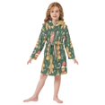 thumbnail image 6 of FORMRS Niños Bathrobe Unisex Hooded Robe Soft Plush Pajamas Sleepwear, Size 4-6T, Beige Christmas Gingerbread, 6 of 7