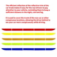 thumbnail image 2 of Dalazy 5pcs/set Car Warning Stciker Reflective Trunk Stripe Self Adhesive Universal Car Rear Reflector, Red, 2 of 9