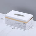 thumbnail image 2 of AMLESO Creative Marbling Tissue Holder Cover Container Decoration Stand Stylish Napkin White Gold, 2 of 8