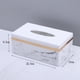 thumbnail image 2 of Soporte decorativo para caja de pañuelos con diseño marmolado, para dormitorio y sala de estar. Oro blanco, 2 of 9
