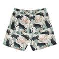 thumbnail image 6 of FORMRS Boys Swim Trunks Quick Dry Mesh Lining Beach Boardshorts, Sizes XS-XL, Black Floral Cat Pattern, 6 of 6