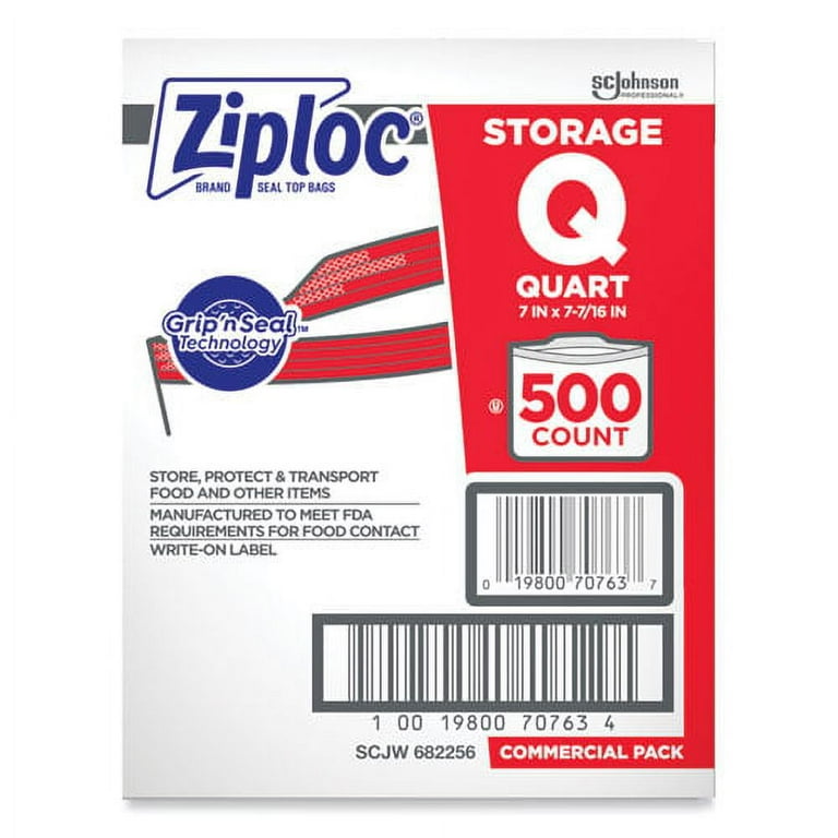 Double Zipper Storage Bags, 1 qt, 1.75 mil, 7 Double Zipper Storage Bags, 1 qt, 1.75 mil, 7