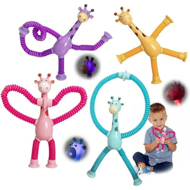 4PCS Telescopic Suction Cup Giraffe Toy ShapeChanging Giraffe