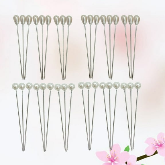 OUNONA Wedding Crystal Pins for Bridal Bouquet and Buttonholes 200pcs Plastic Steel Assorted Color 6x54mm 6x65mm