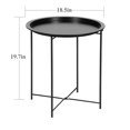 thumbnail image 4 of VECELO Small Round Side End Table, Folding Metal Coffee Table with Removable Tray for Living Room Bedroom Balcony and Office, Black, 4 of 10