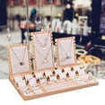 thumbnail image 2 of tredstone Jewelry Display Stand Bamboo for Earrings Rings Necklace Beige Velvet, 2 of 5