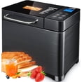 thumbnail image 1 of KBS 17-in-1 Bread Maker-Dual Heaters, 710W Bread Machine Stainless Steel with Gluten-Free, Dough Maker,Jam,Yogurt PROG, Auto Nut Dispenser,Ceramic Pan& Touch Panel, 3 Loaf Sizes 3 Crust Colors,Recipes, 1 of 2