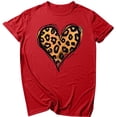thumbnail image 2 of Ichuanyi New Fashion Women's Top Short Sleeve Casual Love Leopard Printed Loose T-shirt, 2 of 4