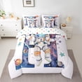 thumbnail image 2 of Homewish Monogrammed H Theme 7 Pieces Bedding Comforter Set,Planet Stars Pattern Full Bedding Set,Multicolor Splash Ink Fitted Sheet Flat Sheet For Girl Teens,Ultra Soft Bedroom Decor Reversible, 2 of 8