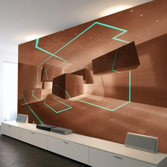 Tiptophomedecor 3D Illusion Wallpaper Wall Mural - Celadon Trail