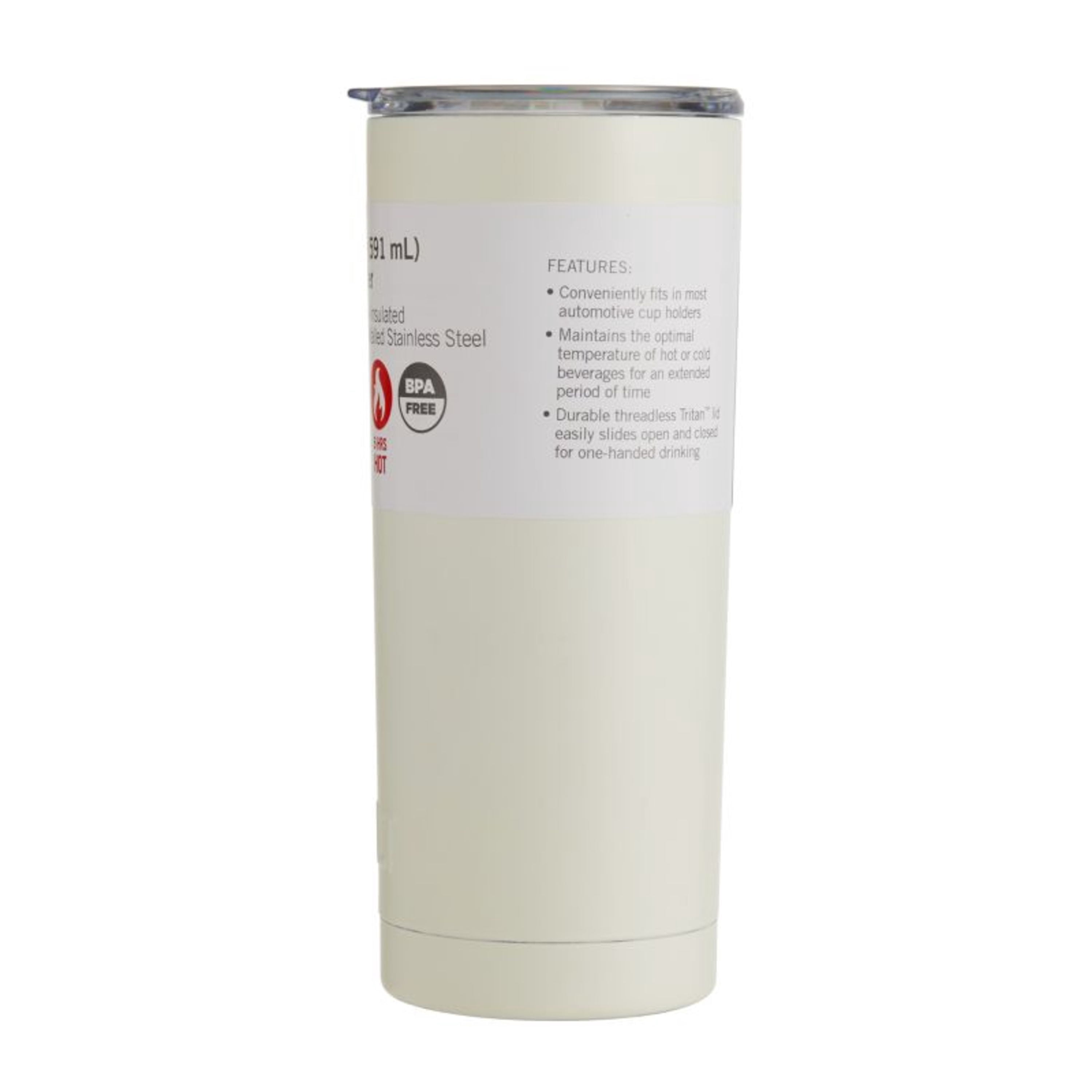 Built 20-Ounce Double-Wall Stainless Steel Tumbler in Matte Crisp White