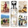 thumbnail image 3 of Yayeee 20oz Insulated Water Bottle Double Wall Stainless Steel with Flip Straw Lid, Colorful Airplanes Pattern, 3 of 3