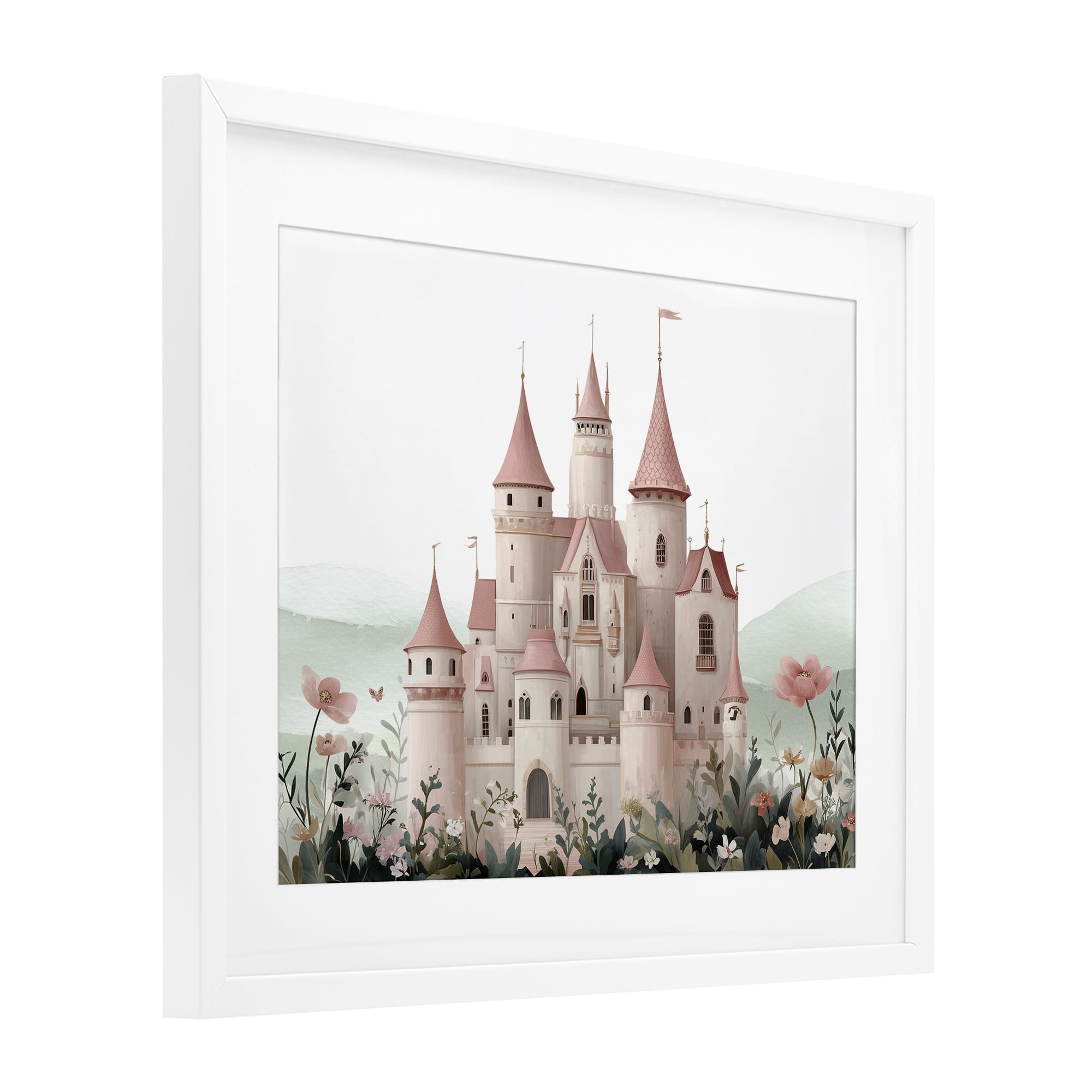Stupell Industries A Castle For Princess White Framed Print Under Glass, design by Christine Simpson Art