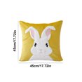thumbnail image 2 of Almohada estuche de conejito de pascua 45x45cm funda de almohada de conejo de felpa (frente de conejo) amarillo, 2 of 5