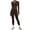 Brown, variant on Telankuip Womens Two Piece Workout Outfits Long Sleeve Full Zip up Lightweight Athletic Jacket with Thumb Holes Matching Stretchy Seamless Leggings Fashion Solid Color Gym Sets Pink XL