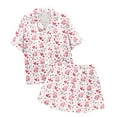 thumbnail image 3 of Ensemble de Pyjama en Soie pour Garçons, Imprimé Graphique, à Boutons, Tenue d'Intérieur, Ensemble de Pyjama Mode pour Filles, Pyjama Fille, Taille 8-10 Ans, 3 of 3
