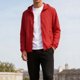thumbnail image 5 of Mens Tops Manga Larga Color Sólido Bolsillo con Cremallera Al Aire Libre con Capucha Ropa Exterior Casual Poliéster Moda Blusa de Manga Corta, 5 of 9