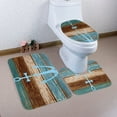 thumbnail image 2 of Juego de alfombras de baño de 3 piezas, alfombrilla de pedestal de ancla náutica, alfombrilla de baño antideslizante, tapa de inodoro, juego de alfombras de inodoro, estrella de mar 29 Sincero  Hogar, 2 of 6