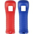 thumbnail image 2 of Jadebones 2X Étui en Silicone avec Dragonne pour Télécommande Wii (Rouge+bleu), 2 of 5