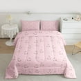 thumbnail image 3 of Manfei Cartoon Pink Animal Bedding Comforter Set for Kids, Kawaii Bunnies Rabbit Twin Comforter Sets, Cute Princess Style Reversible Bedding Set, Lightweight Room Decor, 2pcs, 3 of 9
