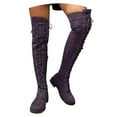 thumbnail image 3 of Xiaoxatg Stylish Women's Knee High Boots with Flock Material and Round Toe Design for Fashionable High Heel 9 Purple, 3 of 5