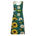 thumbnail image 4 of Drses Women's Summer Dresses Sleeveless Beach Dresses Loose Plain Printing Plus Size Swing Sundress, 4 of 5