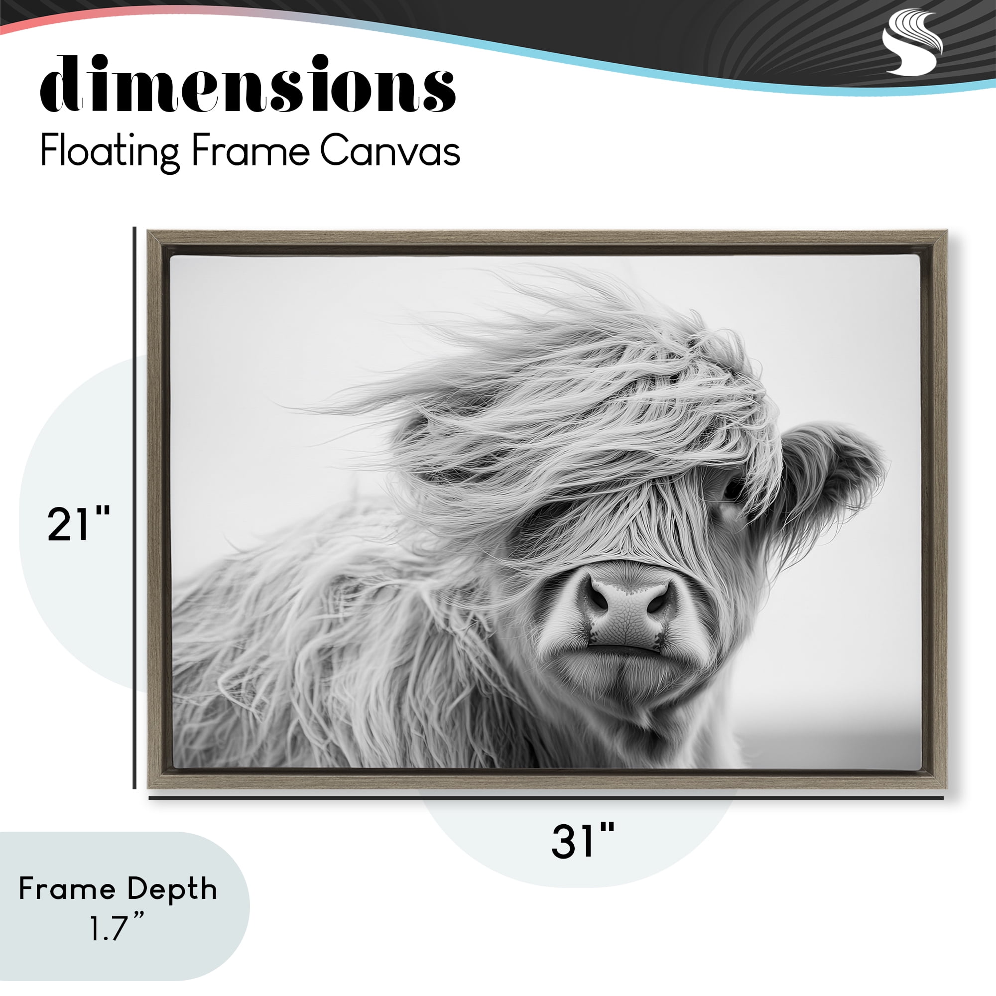 Stupell Industries Easy Breezy Highland Brown Framed Floater Canvas Wall Art, design by Tina LeCour