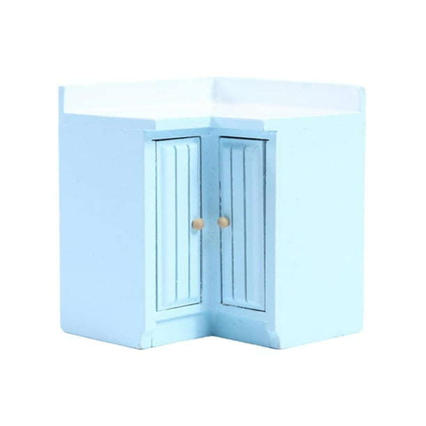 Casa de muñecas de madera, muebles de cocina en miniatura, accesorios, juego de simulación, decoración armario de esquina
