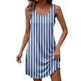 thumbnail image 3 of Otvok Women's U Neck Dresses Sleeveless Tank Mini Loose Fit Breathable Summer Vacation Beach Casual Sundress, 3 of 7
