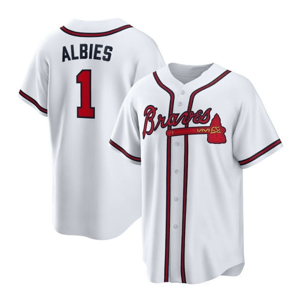 Men's Atlanta Braves Baseball Jersey ACUNA JR.13# OLSON 28# ALBIES 1# Adult Replica Player Name Sport Jersey