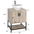 thumbnail image 2 of Eclife 24" Farmhouse Bathroom Vanity with Rustic Oak Wood Top,White Ceramic Sink, Water Save Faucet,Solid Brass Pop Up Drain, 2 of 8