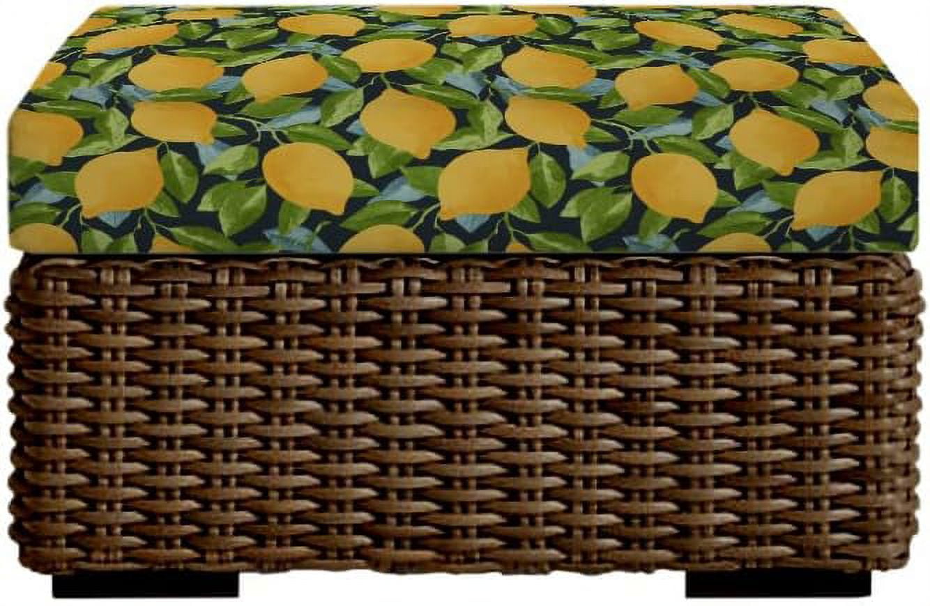 Indoor Outdoor Single Foam Ottoman Cushion, (23" X 19" X 4", Citrus ...