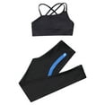 thumbnail image 3 of YIZYIF Girls 2Pcs Sports Suit Activewear Butterfly Print Cropped Tank Top Camisole with Pants Set for Gym Running Workout, 3 of 5
