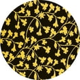 thumbnail image 1 of Ahgly Company Indoor Round Oriental Yellow Industrial Area Rugs, 7' Round, 1 of 4