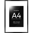 thumbnail image 1 of Marco de fotos Homeforia A4 de metal negro con cristal y alfombrilla, 1 of 8