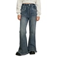 thumbnail image 5 of Dpytoraw Girls Stretch Denim Flared Pants, Bootcut Jeans for Teenagers and Big Kids Fashion Trousers with Comfortable Fit Blue Size 13-14 Years, 5 of 6