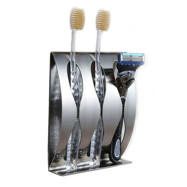 Toothbrush Holder, Wall Mount SelfAdhesive Shaving Razor Stand Tooth