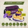 thumbnail image 4 of SOPLOLIVEWARE Hazel Lunch Box Leak Proof Microwave Safe 3 Inner Steel Containers 450ml 450ml 550ml Insulated Fabric Bag Full Meal Easy to Carry Violet, 4 of 4