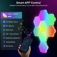 thumbnail image 3 of 10 Pcs Hexagon LED Lights Modular DIY Hexagon Wall Light APP and Remote Control Smart RGB Gaming Light Music Sync Hexagon LED Panel USB LED Wall Lights for Gaming Setup Bedroom Living Roo, 3 of 11