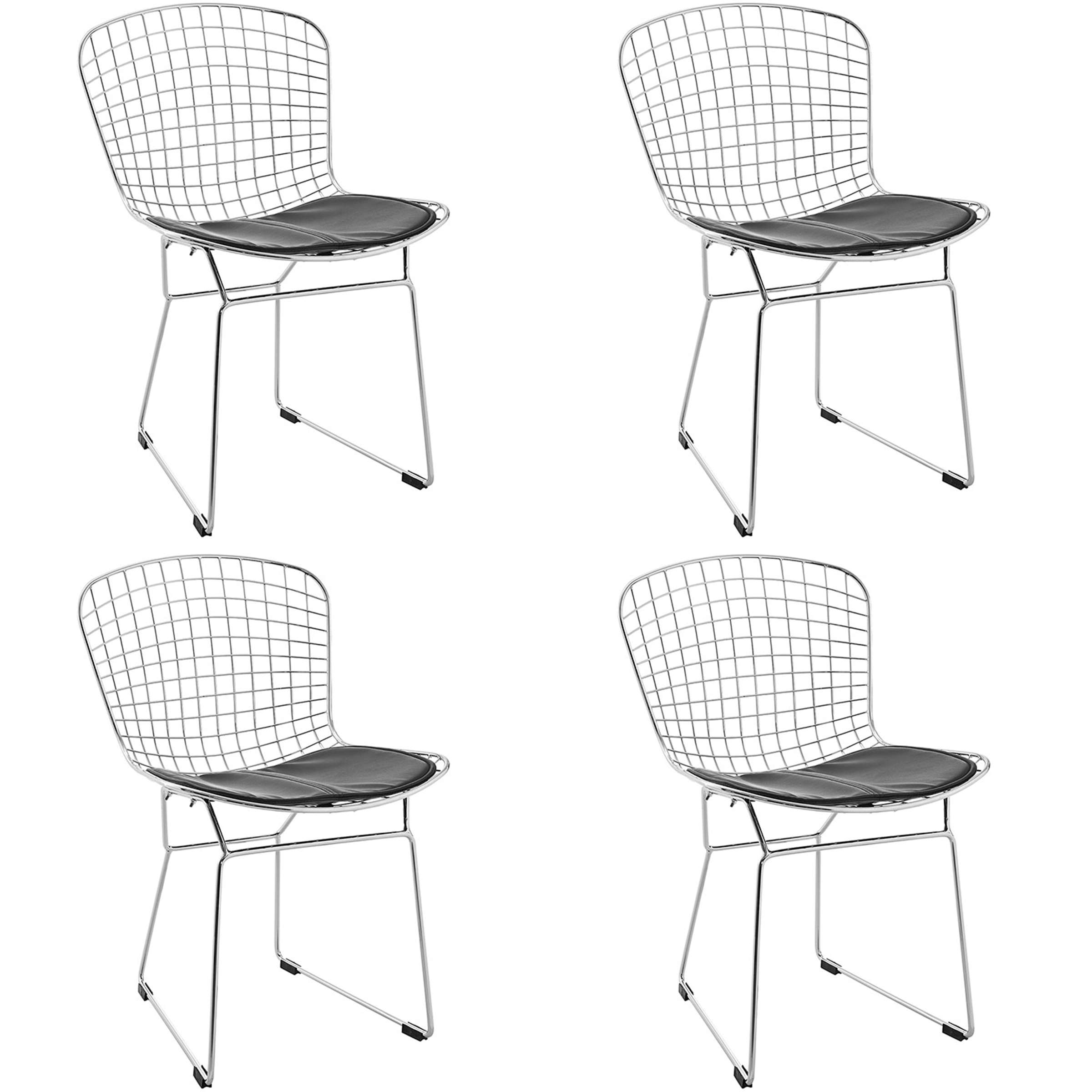 Bertoria Wire Dining Chair Black Seat (4)