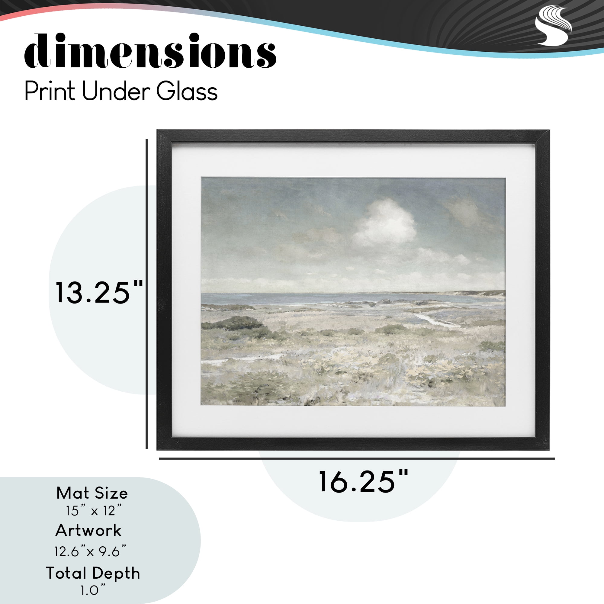 Stupell Industries By The Shore Neutrals Black Framed Print Under Glass, design by Christy McKee